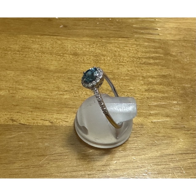 PT900.ブルージルコン.ダイヤモンドリング レディースのアクセサリー(リング(指輪))の商品写真