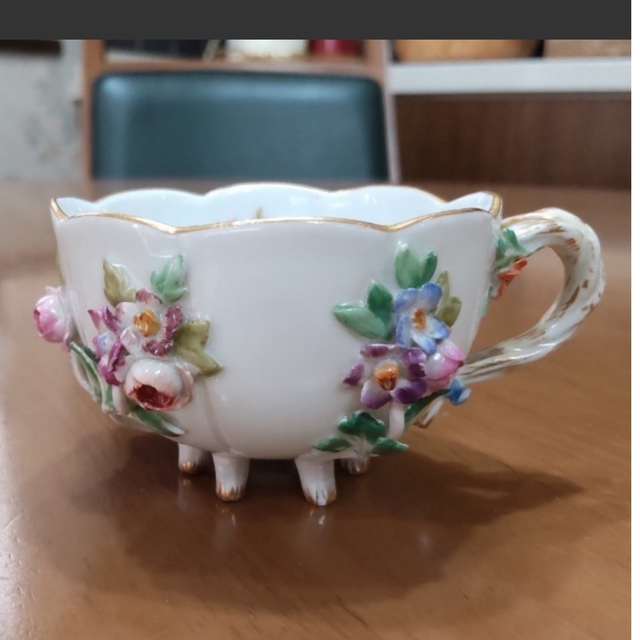 新品 】 MEISSEN - デミタスカップ アップリケ マイセン 食器