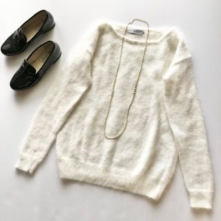 スピックアンドスパン(Spick & Span)のほぼ新品♡Spick&Span Nobleアンゴラボートネックニットプルオーバー(ニット/セーター)