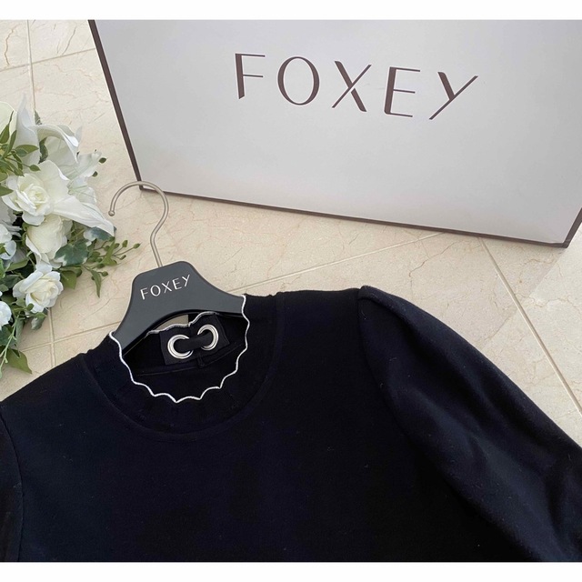 ダブル/ミストブルー 【美品】FOXEY♡ LADY RIBBON♡トップス