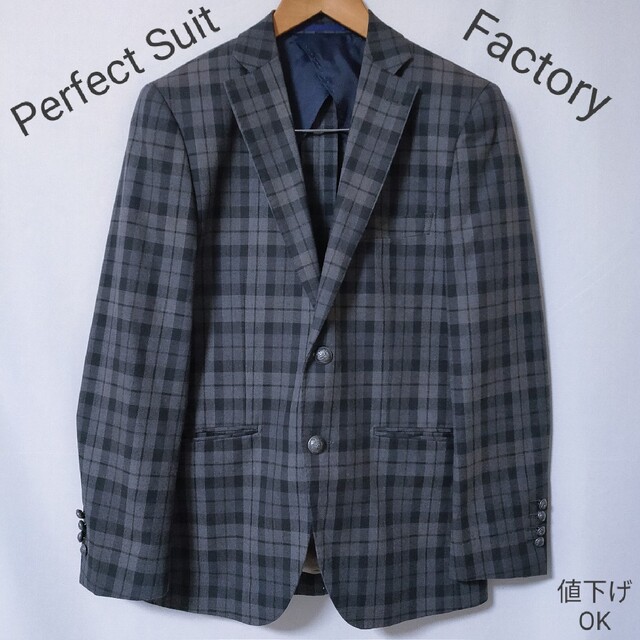 【Perfect Suit FActory】チェック柄　テーラードジャケット | フリマアプリ ラクマ