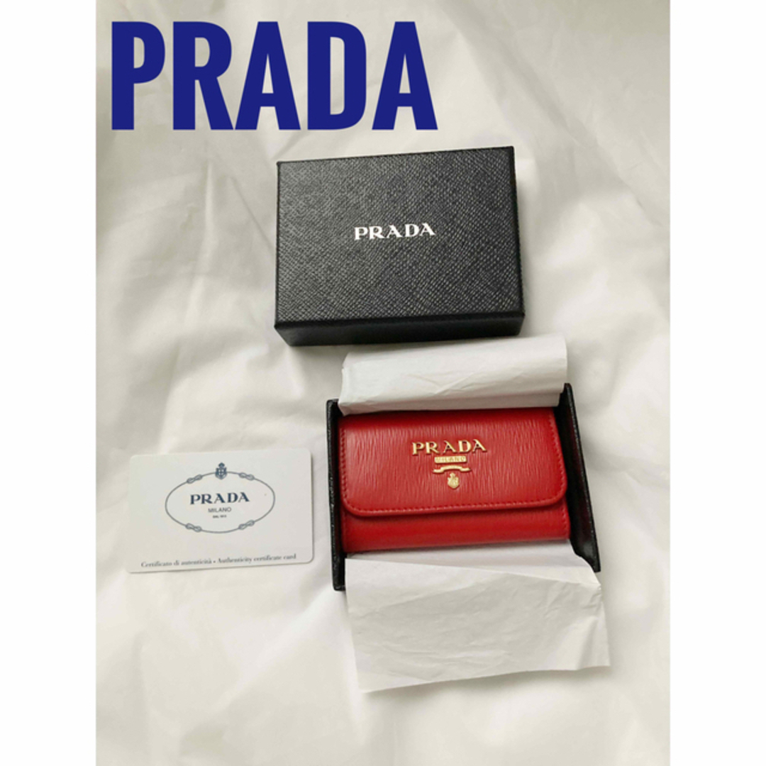 PRADA - お盆限定値下げ❗️【美品 RADA プラダ 6連キーケース レッド ...