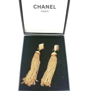 CHANEL シャネル フリンジ タッセル イヤリング ゴールド | www
