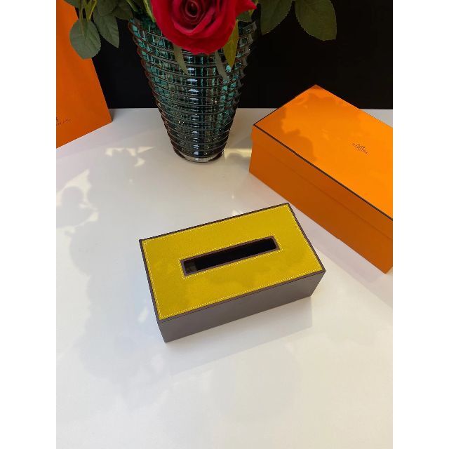 ティッシュボックス エルメス HERMES ティッシュケース エトゥープX2