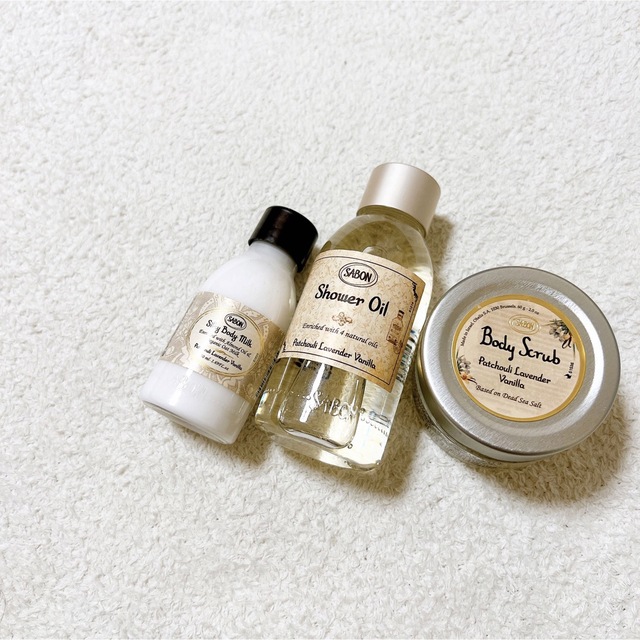 SABON(サボン)のウェルカムキット パチュリ・ラベンダー・バニラ コスメ/美容のボディケア(ボディソープ/石鹸)の商品写真