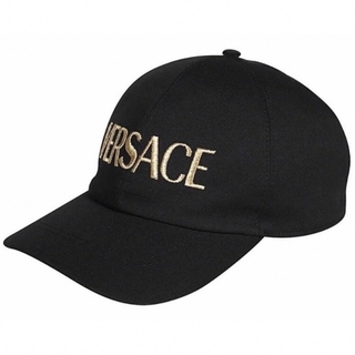 ヴェルサーチ(VERSACE)の新品未使用 ヴェルサーチェ VERSACE ロゴ CAP キャップ 帽子 黒(キャップ)