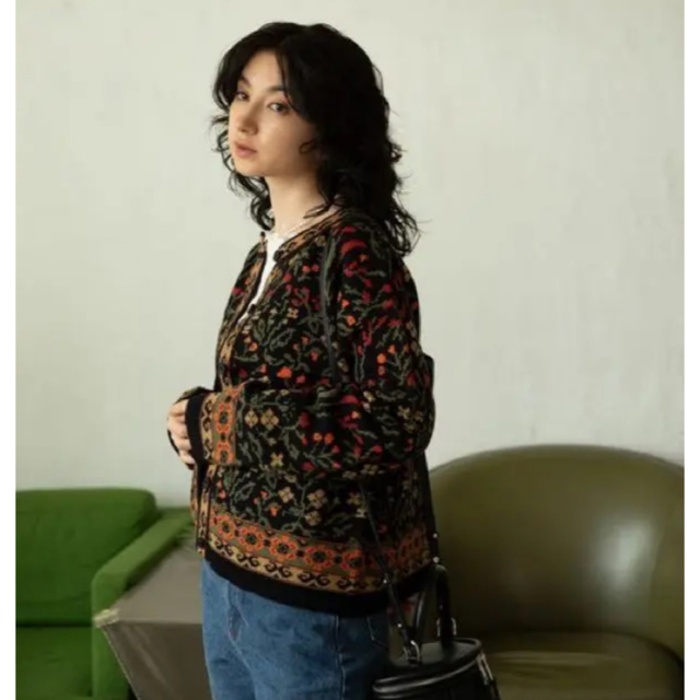 JEANASIS - el 12G Retro Flower Cardigan 花柄 カーディガンの JEANASIS - el 12G Retro Flower Cardigan 花柄 カーディガンの