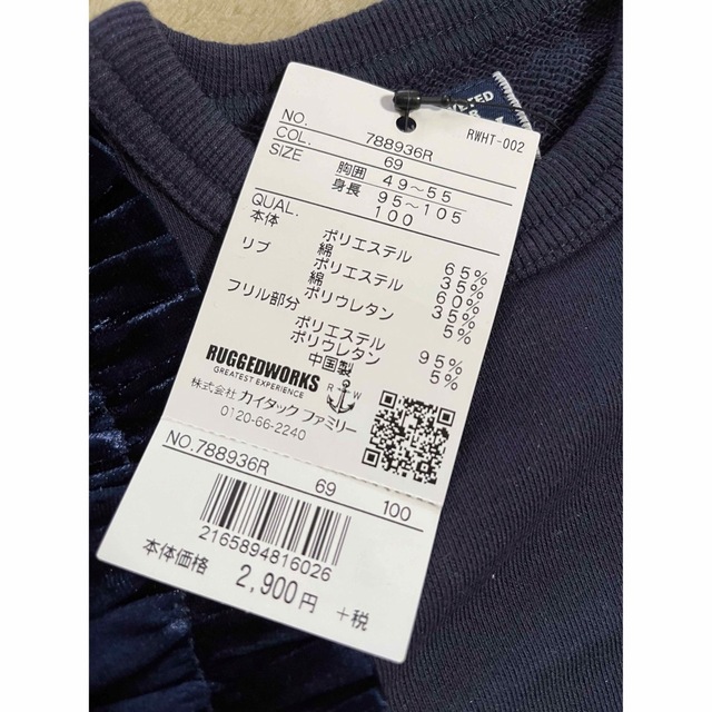 RUGGEDWORKS(ラゲッドワークス)のラゲッドワークス    トレーナー　100 95 90 キッズ/ベビー/マタニティのキッズ服女の子用(90cm~)(Tシャツ/カットソー)の商品写真