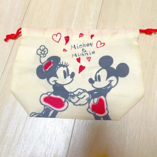 ディズニー(Disney)のDisney ミッキー　ミニー　巾着　袋　ポーチ　お弁当袋(キャラクターグッズ)