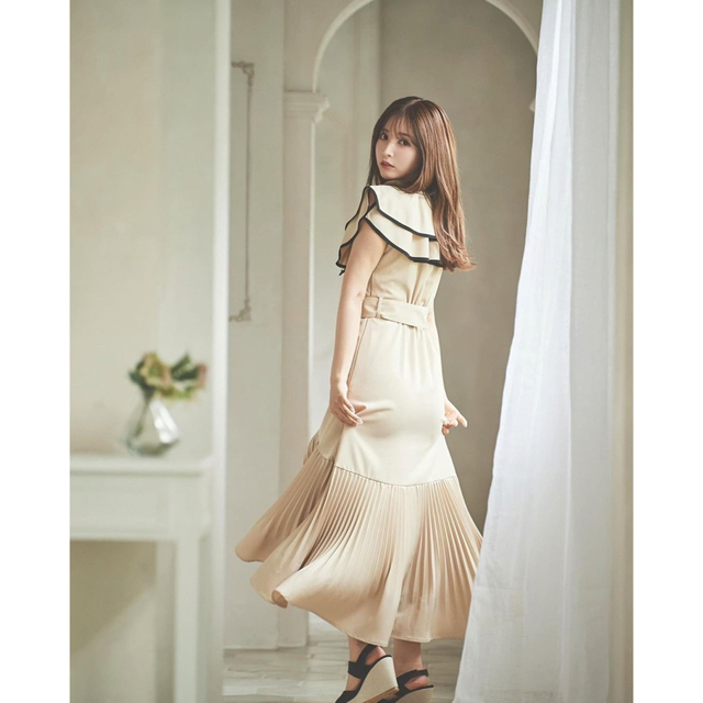 mistreass Bicolor Ruffle Pleated Dress - ロングワンピース/マキシ ...