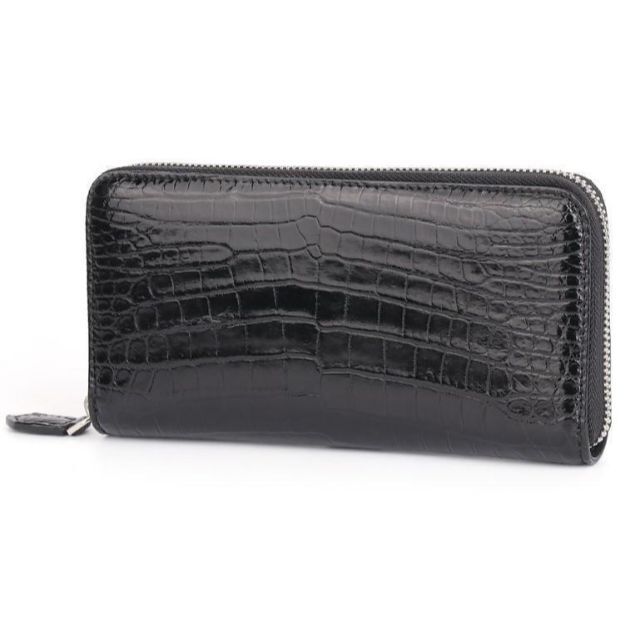 贈り物 【新品】ワニ革 高級 クロコダイル 光沢 メンズ レディース 長