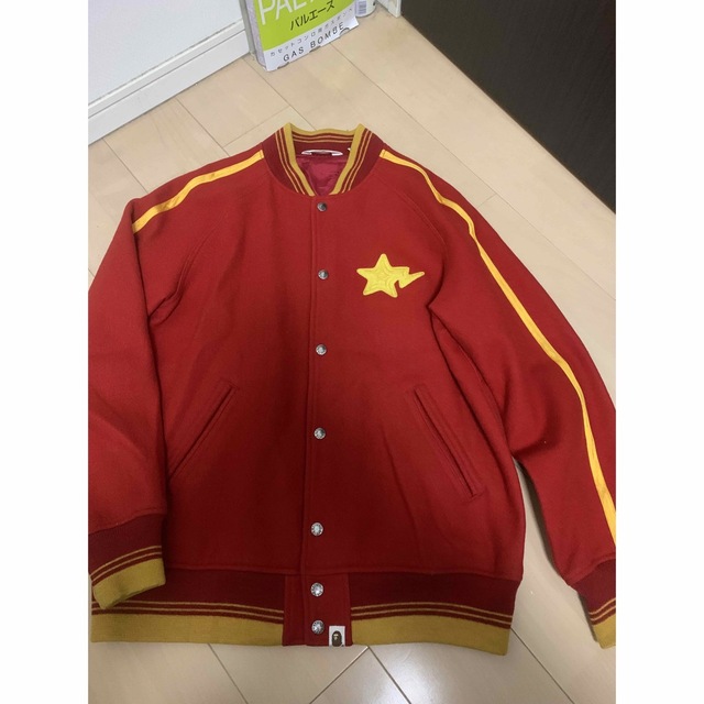 格安大人気 A 激安L! BAPEメルトンスタジャン赤の通販 by チカ's shop|