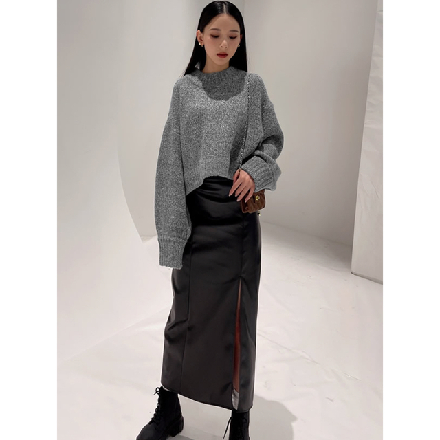 GRL - 【新品未使用タグ付き】ウール混ショート丈ミックスニット