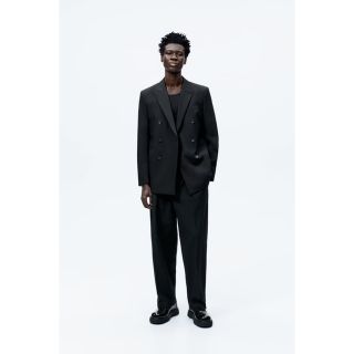 ザラ(ZARA)のZara ダブル　ブレスト　ブレザー　サテンストライプパンツ(セットアップ)