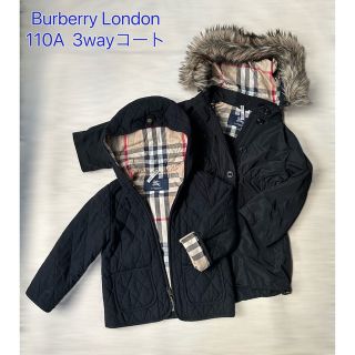 バーバリー(BURBERRY)のBurberry London 3wayファーフード定番チェックコード 110(コート)