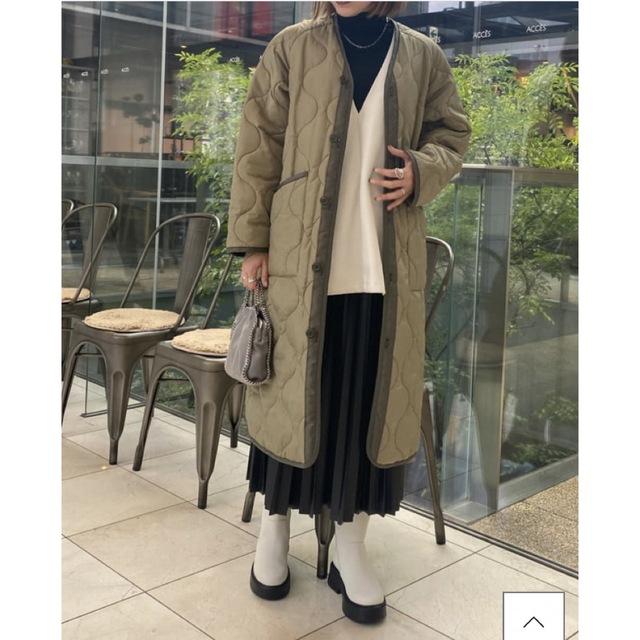 22FW HYKE キルティングライナーコート カーキ 1-