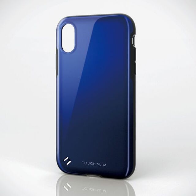 ELECOM(エレコム)のiPhone XR ブルー薄く軽い耐衝撃ケース全周配置した独自設計エアクッション スマホ/家電/カメラのスマホアクセサリー(iPhoneケース)の商品写真