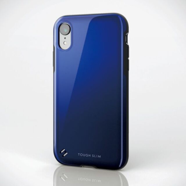 ELECOM(エレコム)のiPhone XR ブルー薄く軽い耐衝撃ケース全周配置した独自設計エアクッション スマホ/家電/カメラのスマホアクセサリー(iPhoneケース)の商品写真