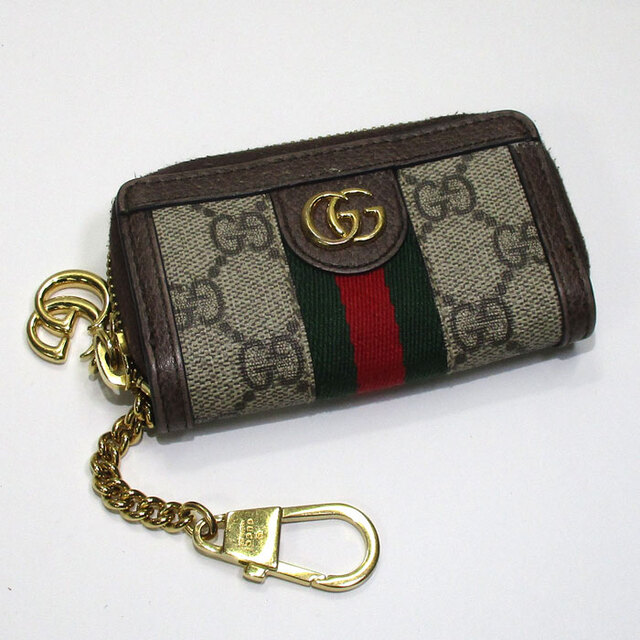 Gucci - GUCCI キーフック付き コインケース 小銭入れ ウェブ シェリー