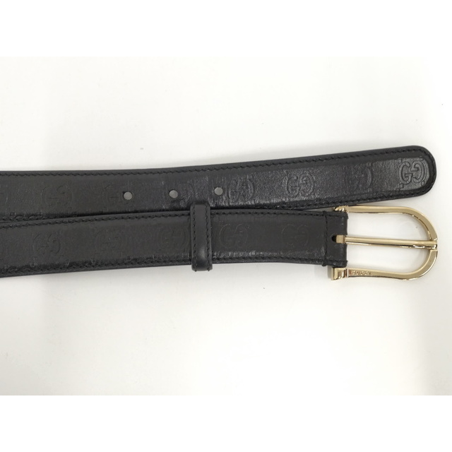 GUCCI - GUCCI ベルト グッチシマ レザー ブラック ゴールド金具 GUCCI - GUCCI ベルト グッチシマ レザー ブラック ゴールド金具