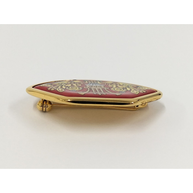 HERMES - HERMES ピンブローチ エマイユ GP メッキ レッド HERMES - HERMES ピンブローチ エマイユ GP メッキ レッド
