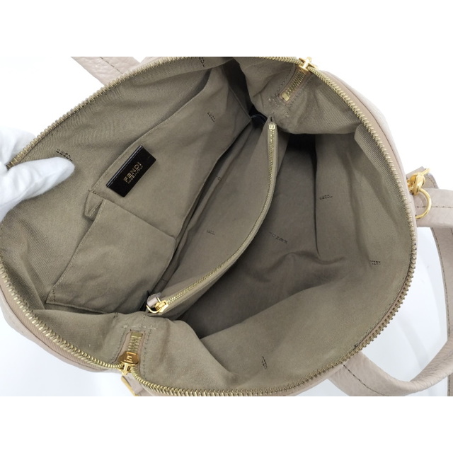 FENDI 2WAYショルダーバッグ ハンドバッグ カメレオン レザー ベージュ