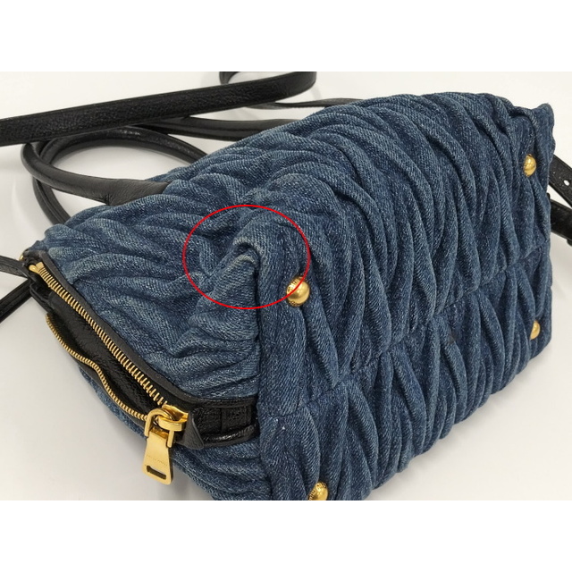 miumiu(ミュウミュウ)のMIU MIU 2WAY ショルダーバッグ マテラッセ デニム レザー ブルー レディースのバッグ(その他)の商品写真