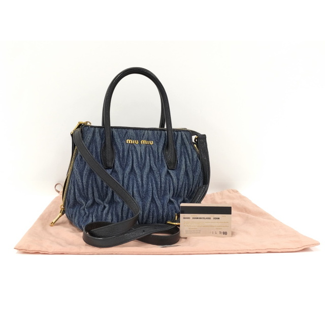 miumiu - MIU MIU 2WAY ショルダーバッグ マテラッセ デニム レザー