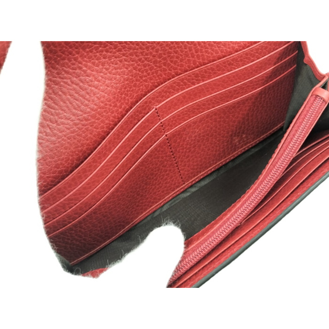 GUCCI 二つ折り長財布 インターロッキングG レザー レッド 598166 GUCCI 二つ折り長財布 インターロッキングG レザー レッド 598166