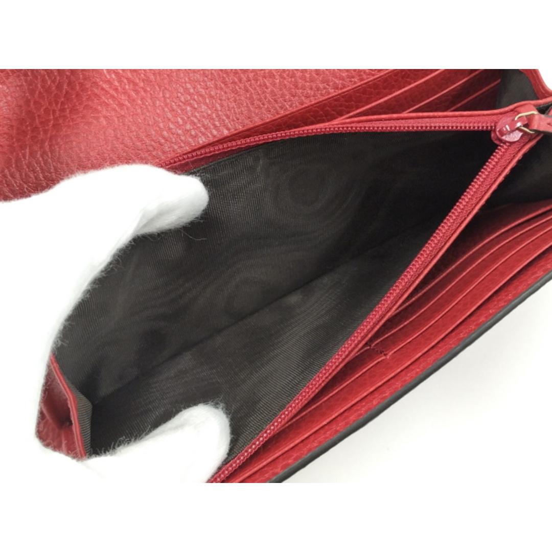 GUCCI 二つ折り長財布 インターロッキングG レザー レッド 598166 GUCCI 二つ折り長財布 インターロッキングG レザー レッド 598166
