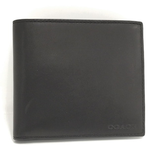 コーチ(COACH)のCOACH 二つ折り財布 レザー ブラック(長財布)