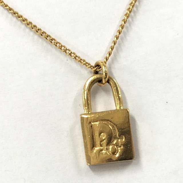 【楽天スーパーセール】 Christian Dior モチーフ 南京錠 ネックレス Dior Christian - ネックレス(トップつき)