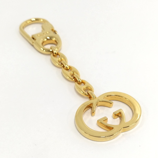 GUCCI チャーム キーホルダー インターロッキングG メッキ ゴールド