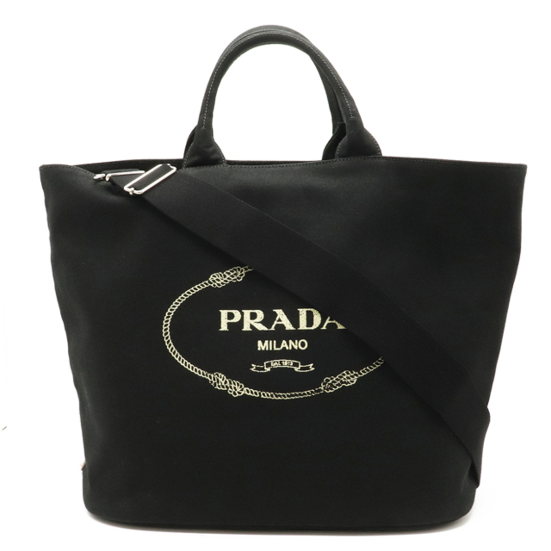 ユース PRADA - PRADA プラダ カナパ ハンドバッグ トートバッグ L ロゴプレート グレーの オープンポ