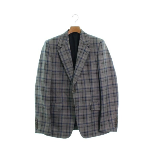 特価】 Gucci 【古着】【中古】 グレー系x紺x黒(チェック) 50(XL位