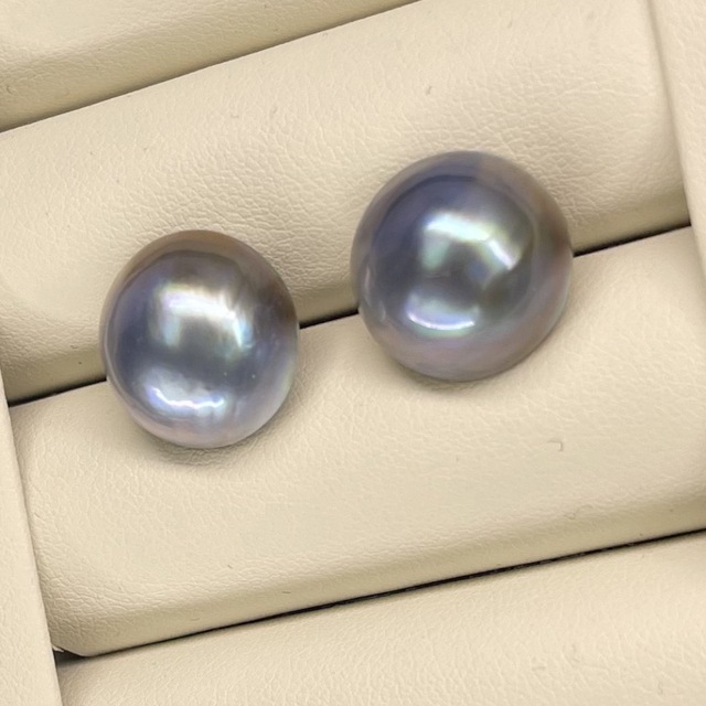 大粒 奄美大島産 マベパール 本真珠 ピアス 天然 jewelry