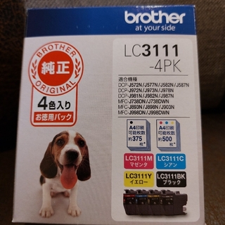 ブラザー(brother)のbrother インクカートリッジ LC3111-4PK 4色　イエロー開封(その他)