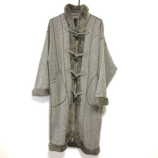 伊太利屋 GK ☆ アンゴラ混 ジラフデザイン ニット コート グレー