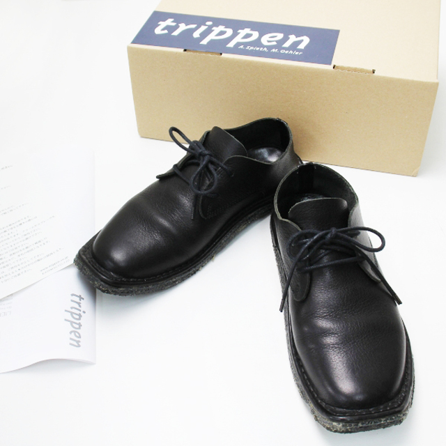 trippen トリッペン BF_001 Zero Collection ゴムソール レザーレースアップシューズ 36/ブラック 【2400013123877】靴/シューズ