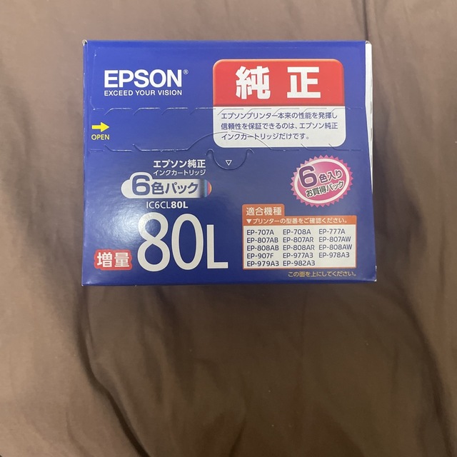 EPSON インクカートリッジ IC6CL80L染料