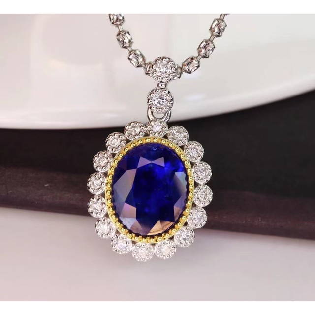 天然 ロイヤルブルーサファイア ダイヤ ペンダントトップ2.45ct