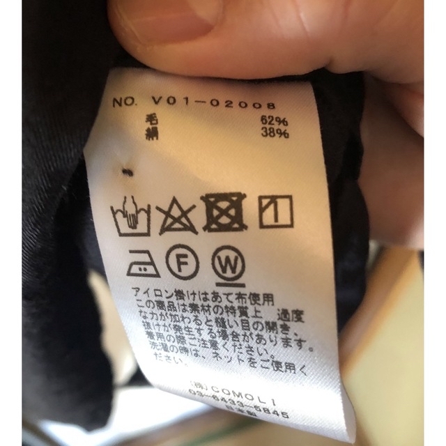 22SS comoli コモリ ウールシルクシャツ コモリ シャツ ネイビー 2