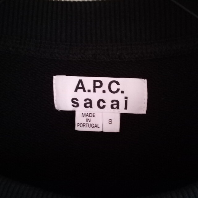 sacai(サカイ)の超美品！　A.P.C. × SACAI スウェット Tani 黒 メンズのトップス(スウェット)の商品写真