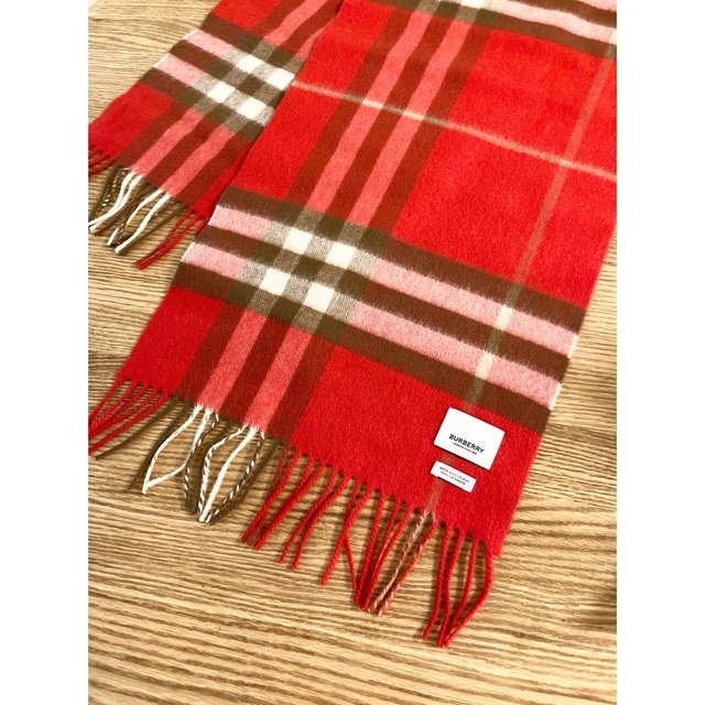 完成品 - BURBERRY BURBERRY バーバリー カシミヤ マフラー レッド