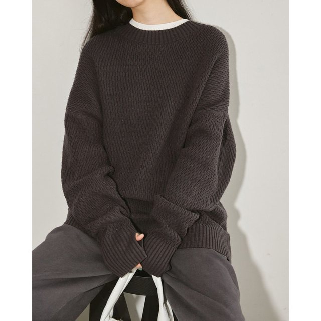 TODAYFUL(トゥデイフル)のトゥデイフル　Rawsilk Waffle Pullover レディースのトップス(カットソー(長袖/七分))の商品写真