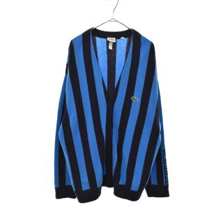 シュプリーム(Supreme)のSUPREME シュプリーム 19AW×LACOSTE Stripe Cardigan×ラコステコラボ ストライプカーディガン ブルー/ブラック(カーディガン)