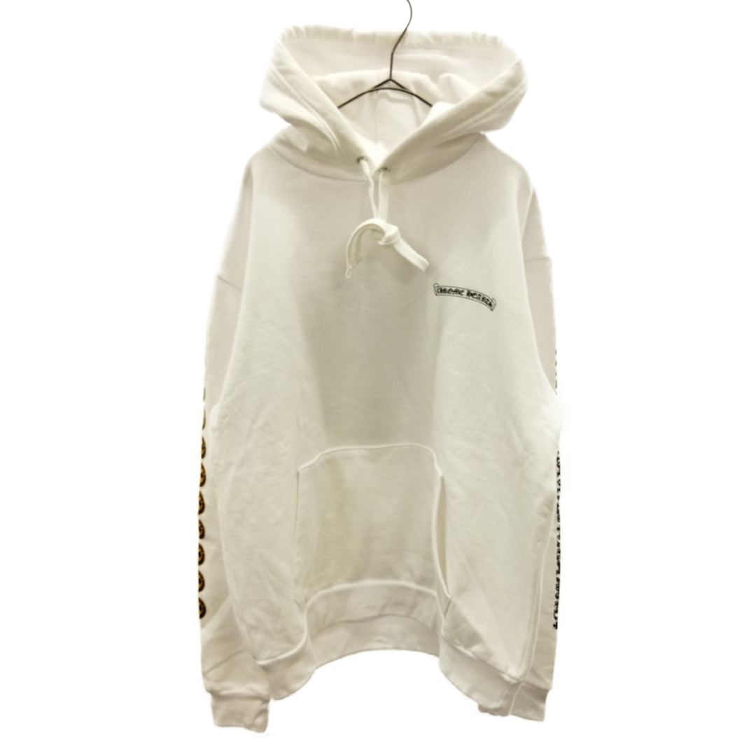 570センチ袖丈CHROME HEARTS クロムハーツ Yellow Cross Hoodie イエロークロス アームロゴ CHプラス プルオーバーパーカー フーディー ホワイト