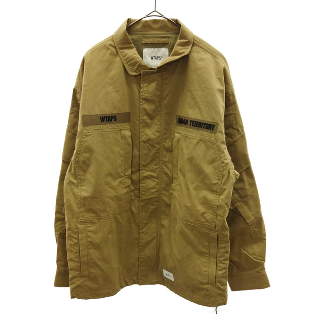 WTAPS ダブルタップス 21SS D90 JACKET NYCO.TUSSAH ロゴワッペン付きミリタリージャケット ベージュ 211WVDT-JKM01