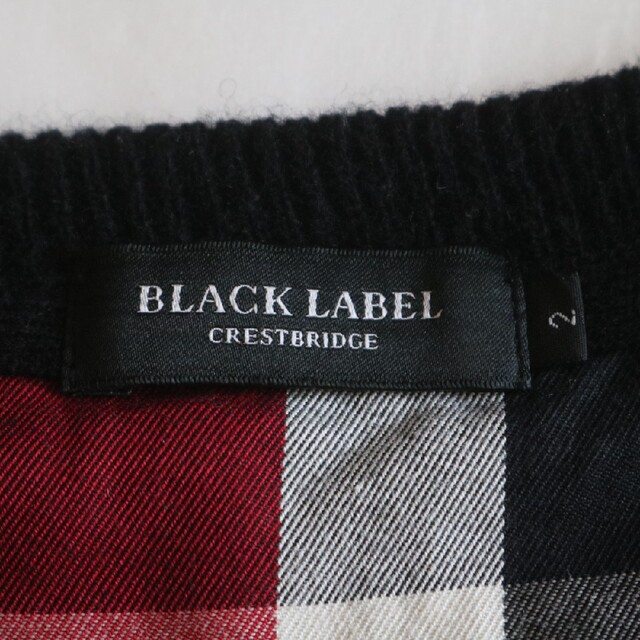 【BLACK LABEL CRESTBRIDGE】カシミヤ混 ケーブルニット黒★