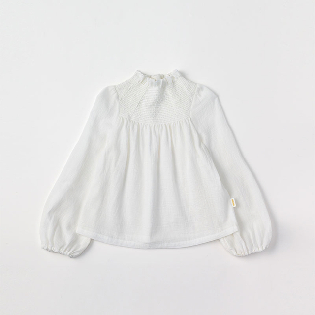 MARLMARL(マールマール)のMARLMARL blouses 1 shirring white キッズ/ベビー/マタニティのベビー服(~85cm)(シャツ/カットソー)の商品写真